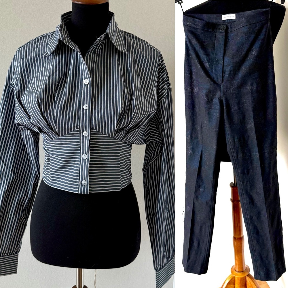 SCANLAN THEODORE Tailored 7/8 Pants + FREE COMMENSE Cinched Waist Shirt - NWT
